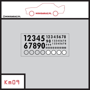 Zestaw kalkomanii KM09 CYFRY czarne