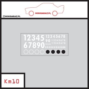 Zestaw kalkomanii KM10 CYFRY białe