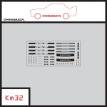 Zestaw kalkomanii KM32 PORSCHE RWB CZARNY