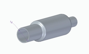 TŁUMIK POJEDYNCZY PROSTY fi1.5mm