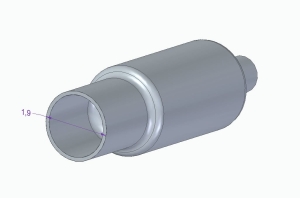 TŁUMIK POJEDYNCZY PROSTY fi1.9mm