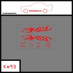 Zestaw kalkomanii KM93 TRIBAL CZERWONY