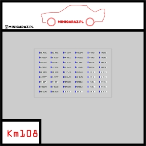 Zestaw kalkomanii KM108 TABLICE GERMANY