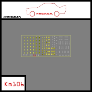 Zestaw kalkomanii KM106 FERRARI srebrne