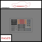 Zestaw kalkomanii KM125 PORSCHE CZARNE