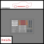 Zestaw kalkomanii KM126 PORSCHE BIAŁE