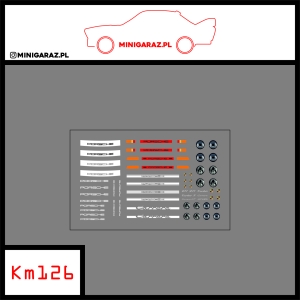 Zestaw kalkomanii KM126 PORSCHE BIAŁE