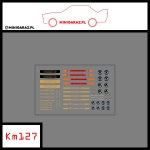 Zestaw kalkomanii KM127 PORSCHE ZŁOTE